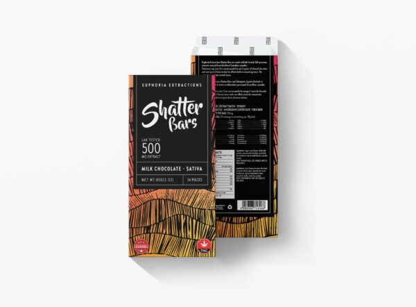 Euphoria Extractions – 500mg Shatter Bar – Milk Chocolate (Sativa) | Weed Deals Canada