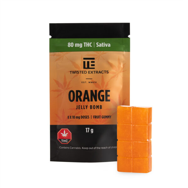 Twisted Extracts – Orange Jelly Bomb – Sativa – 80mg THC | Weed Deals Canada