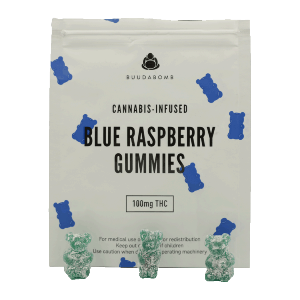 Buudabomb – Blue Raspberry Gummies – 100mg | Weed Deals Canada