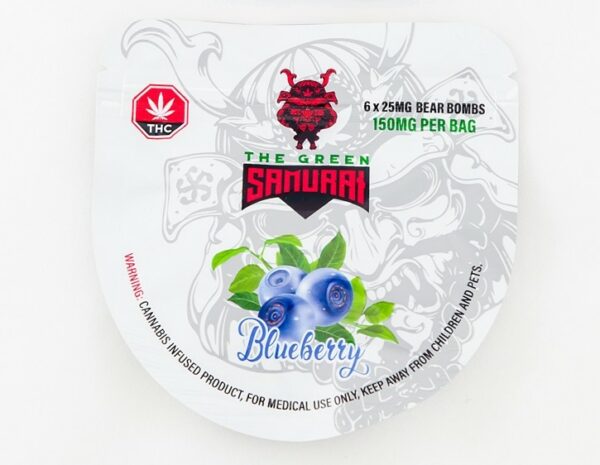 The Green Samurai – Blueberry Gummies – 150mg | Weed Deals Canada