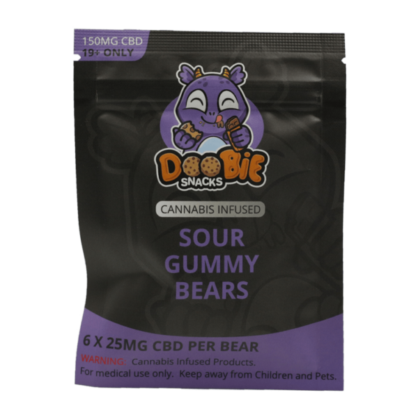 Doobie Snacks – CBD Sour Gummy Bears – 150mg CBD | Weed Deals Canada