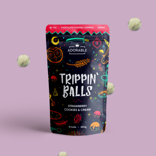 Adorable – Trippin’ Balls – Strawberry Cookies & Cream – 300mg | Weed Deals Canada