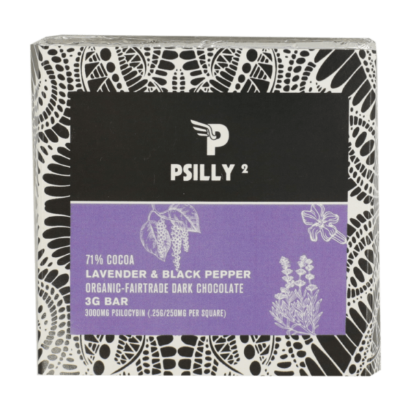 Psilly – Dark Chocolate Bar – Lavender & Black Pepper | Weed Deals Canada