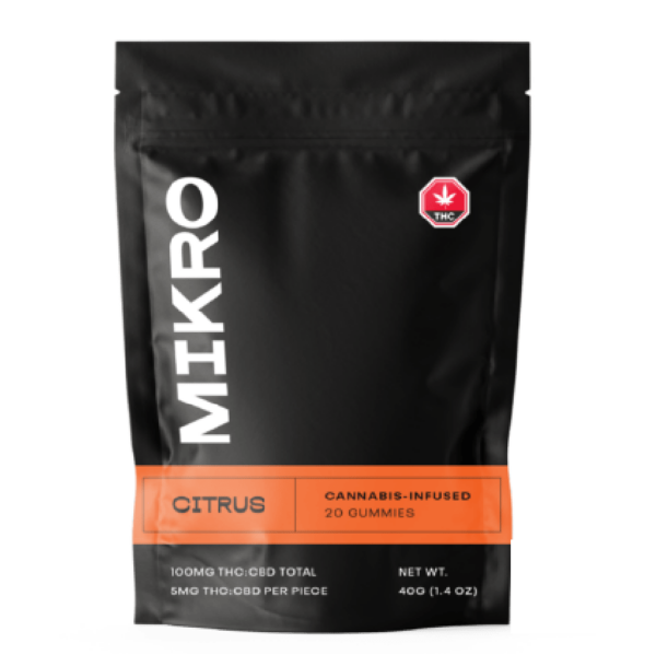 Mikro – 1:1 THC/CBD Gummies – 100mg – Citrus | Weed Deals Canada