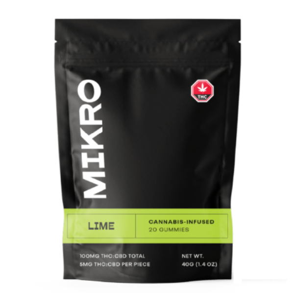 Mikro – 1:1 THC/CBD Gummies – 100mg – Lime | Weed Deals Canada