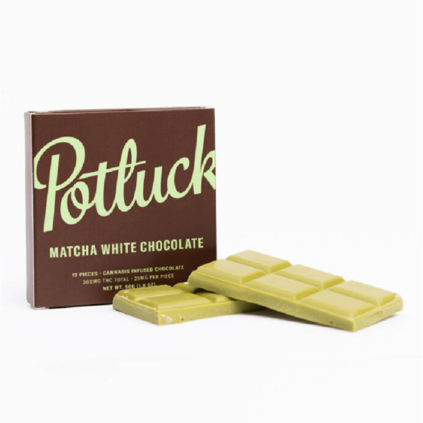 Potluck – Infused Chocolate – Matcha White Chocolate – 300mg THC | Weed Deals Canada