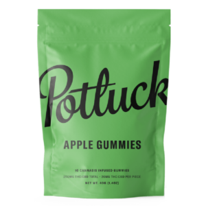 Potluck Extracts – Apple Gummies (1:1) – 100mg THC / 100mg CBD | Weed Deals Canada