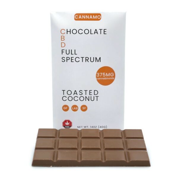 Cannamo – Full Spectrum CBD Chocolate – 375mg – Toasted Coconut | Weed Deals Canada